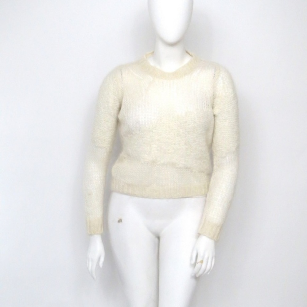 STEFANEL AMAZING CREAM CROTCHET WOOL SWEATER Small